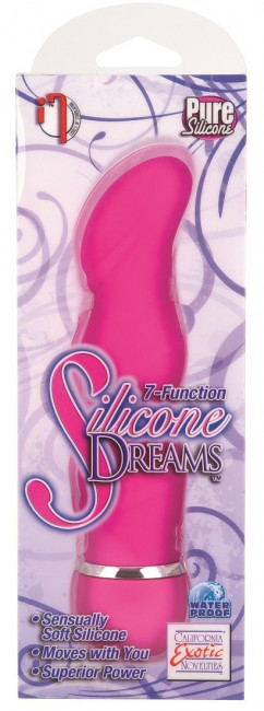 Розовый волнообразный вибромассажер 7-Function Silicone Dreams - 16 см., California Exotic Novelties