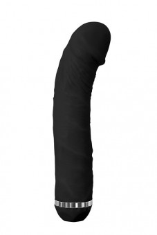 Чёрный вибратор-реалистик PURRFECT SILICONE DELUXE 7.5INCH - 19 см., Dream Toys