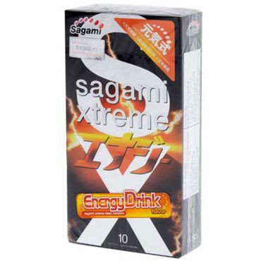 Презервативы Sagami Xtreme Energy с ароматом энергетика - 10 шт., Sagami