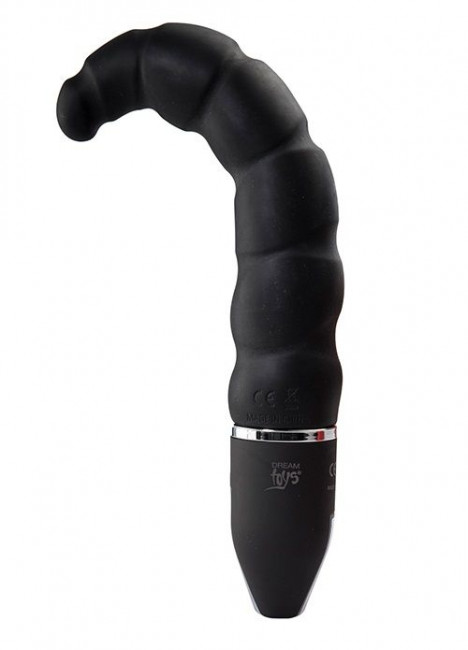 Чёрный анальный стимулятор с вибрацией PURRFECT SILICONE DELUXE 5.5INCH - 14 см., Dream Toys