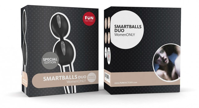 Чёрно-серые вагинальные шарики Smartballs Duo, Fun Factory Чёрно-серые вагинальные шарики Smartballs Duo, Fun Factory