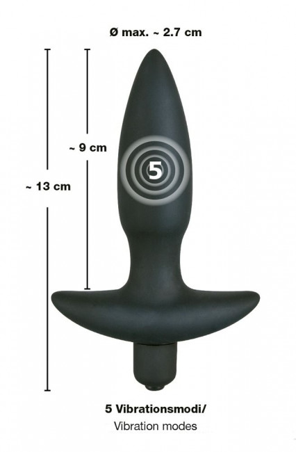 Анальная вибровтулка с 5 скоростями вибрации Vibrating Plug Small - 13 см., Orion