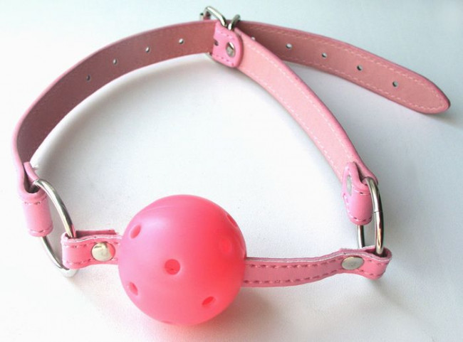 Розовый пластиковый кляп-шарик Ball Gag, Bior toys