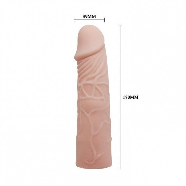 Закрытая телесная насадка-фаллос - 17 см., Bior toys