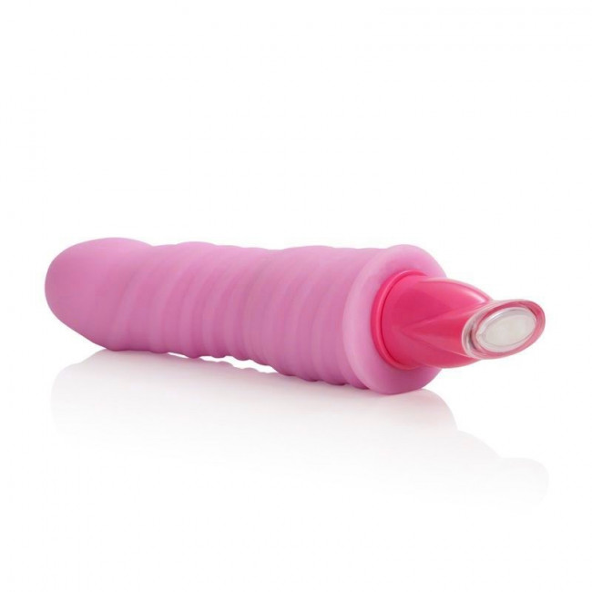 Розовый гнущийся вибромассажёр 10-Function Pleasure Bendie Vibes - 20 см., California Exotic Novelties