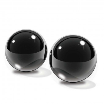 Стеклянные вагинальные шарики Medium Black Glass Ben-Wa Balls, Pipedream