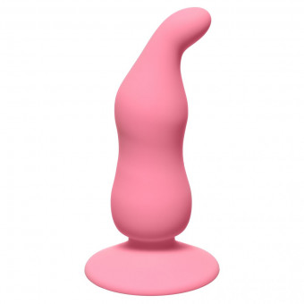 Розовая анальная пробка Waved Anal Plug Pink - 11 см., Lola toys