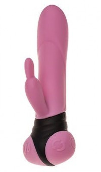 Вибромассажер с клиторальным стимулятором Mini Bonnie - 18,7 см., Adrien Lastic