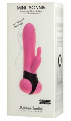Вибромассажер с клиторальным стимулятором Mini Bonnie - 18,7 см., Adrien Lastic