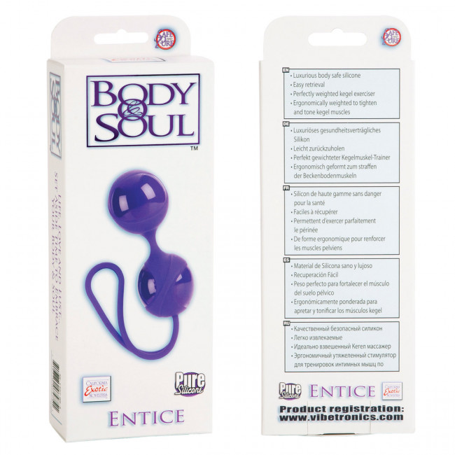 Фиолетовые вагинальные шарики BODY&SOUL ENTICE, California Exotic Novelties