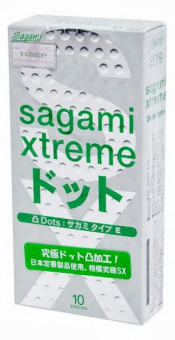 Презервативы Sagami Xtreme Type-E с точками - 10 шт., Sagami