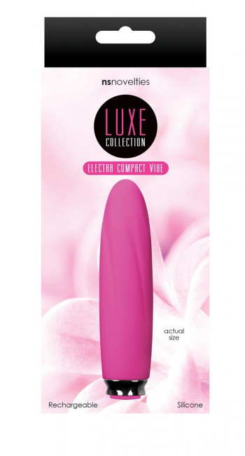 Перезаряжаемый розовый вибромассажер Luxe Compact Vibe Electra - 10,8 см., NS Novelties