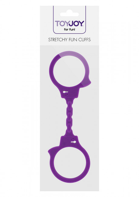 Фиолетовые эластичные наручники STRETCHY FUN CUFFS, Toy Joy Фиолетовые эластичные наручники STRETCHY FUN CUFFS, Toy Joy