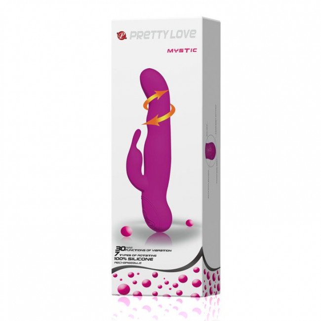 Перезаряжаемый лиловый вибратор Mistic - 23,5 см., Baile