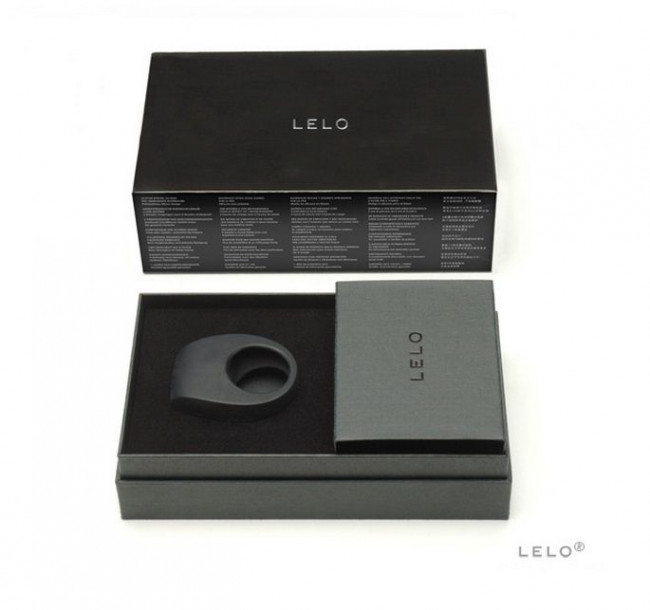 Чёрное эрекционное кольцо Tor 2 с вибрацией, Lelo