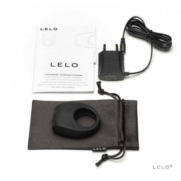 Чёрное эрекционное кольцо Tor 2 с вибрацией, Lelo