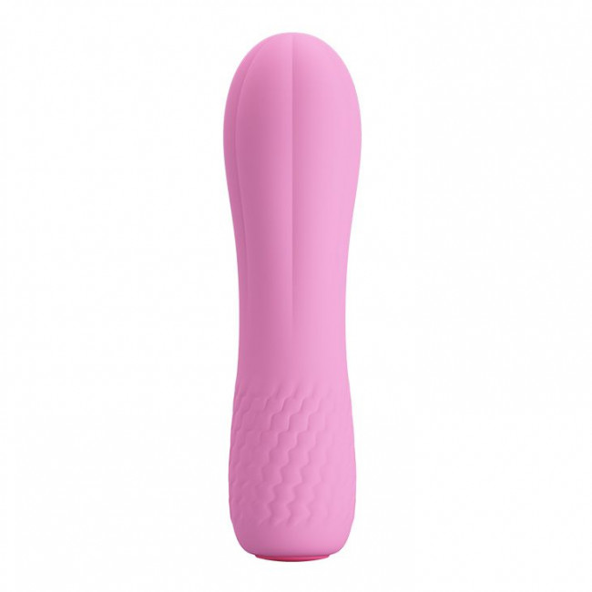 Нежно-розовый мини-вибратор Alice - 11,6 см., Baile