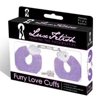 Фиолетовые меховые наручники, Lux Fetish