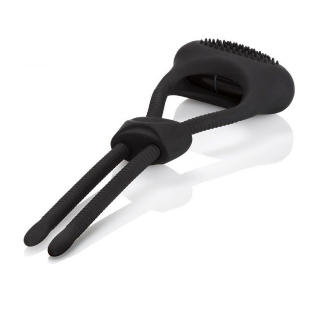 Чёрное эрекционное лассо с вибрацией Silicone Ultimate Lasso, California Exotic Novelties