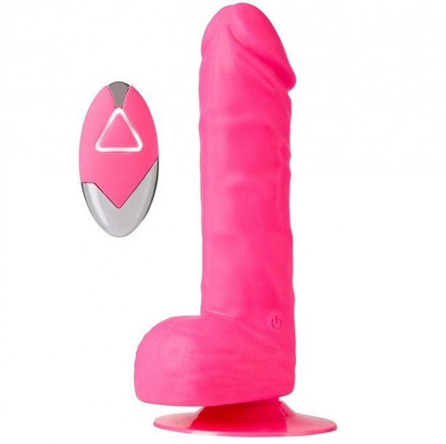 Розовый реалистик на присоске и с пультом ДУ PURRFECT SILICONE DELUXE REMOTE VIBE 7IN - 18 см., Dream Toys Розовый реалистик на присоске и с пультом ДУ PURRFECT SILICONE DELUXE REMOTE VIBE 7IN - 18 см., Dream Toys