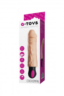 Телесный гнущийся вибратор с функцией нагрева - 20,5 см., A-toys