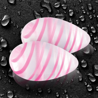 Прозрачные стеклянные вагинальные шарики Crystal Premium Glass Eggs Pink Strips, NS Novelties