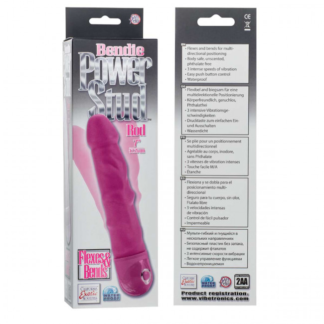 Розовый вибратор Bendie Power Stud Rod, California Exotic Novelties