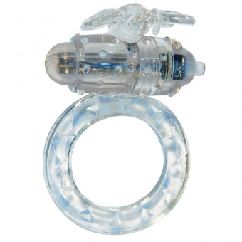 Эрекционное виброкольцо Flutter-ring Vibrating Ring Clear, Toy Joy