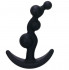 Чёрный анальный стимулятор с шариками Smiling Butt Plug - 8,9 см., NMC