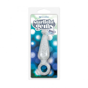 Прозрачная анальная пробка Booty Pops с кольцом - 10 см., NS Novelties