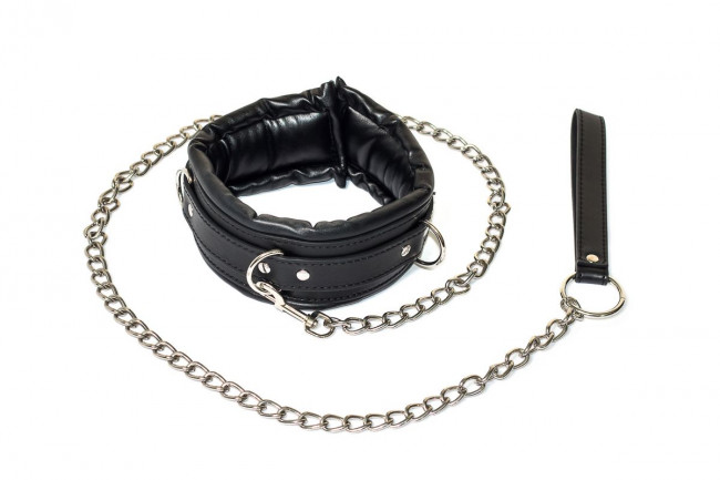 Черный ошейник Fetish с поводком Черный ошейник Fetish с поводком