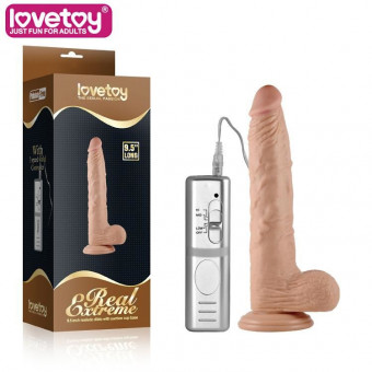 Рельефный вибратор-реалистик на присоске Real Extreme - 19 см., Lovetoy