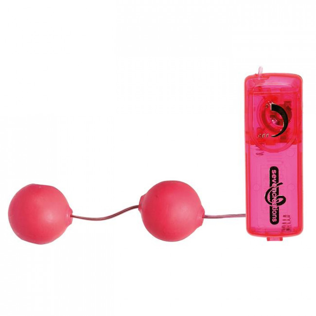 Розовые вагинальные шарики с вибрацией JELLY PINK , Seven Creations