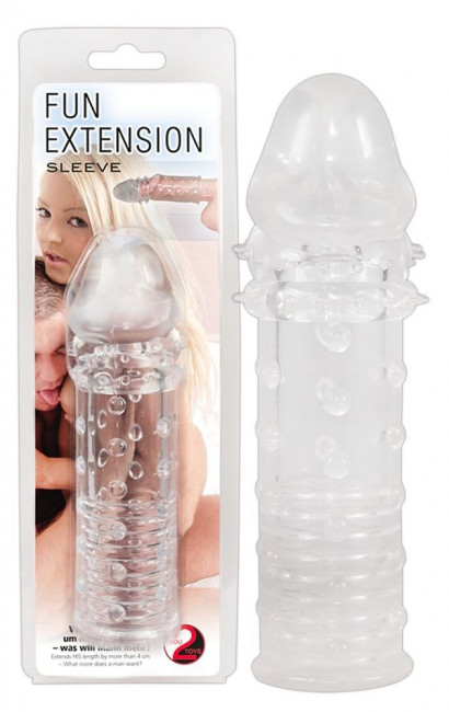 Прозрачная насадка на пенис Fun Extension - 16 см., Orion