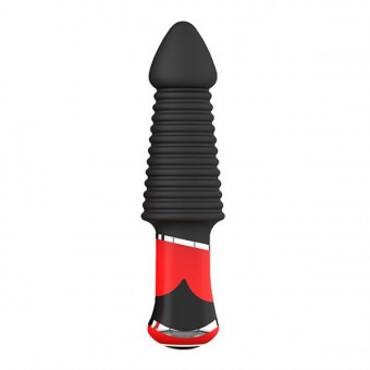 Чёрный ребристый анальный вибратор BOOTYFUL RIDGED VIBE, Dream Toys