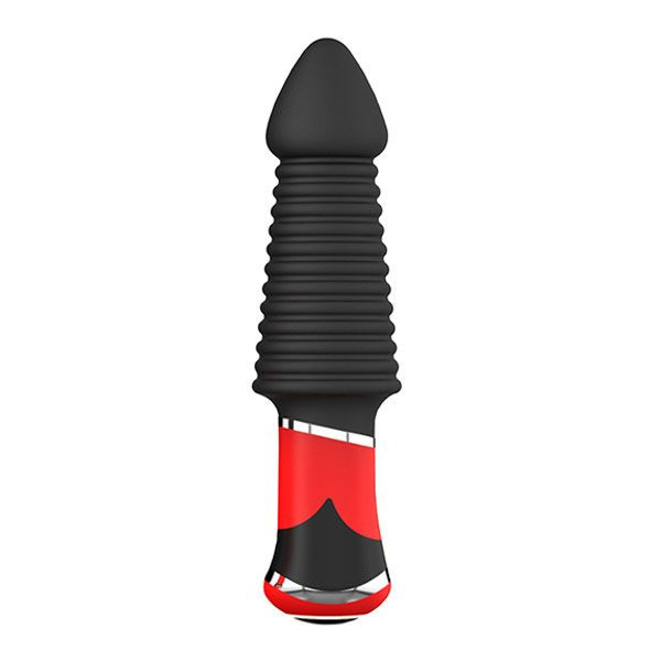 Чёрный ребристый анальный вибратор BOOTYFUL RIDGED VIBE, Dream Toys