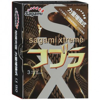 Суженные к основанию презервативы Sagami Xtreme Cobra - 3 шт., Sagami