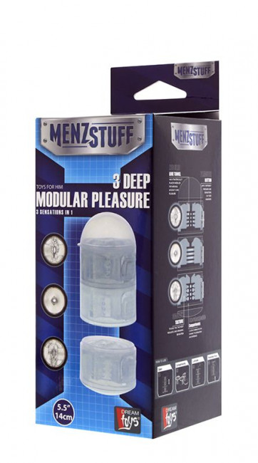 Прозрачный модульный мастурбатор MENZSTUFF 3 DEEP MODULAR PLEASURES, Dream Toys Прозрачный модульный мастурбатор MENZSTUFF 3 DEEP MODULAR PLEASURES, Dream Toys