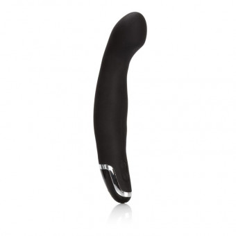 Чёрный стимулятор простаты с вибрацией Dr. Joel Silicone Smooth P - 16 см., California Exotic Novelties