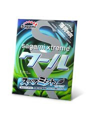 Презерватив Sagami Xtreme Mint с ароматом мяты - 1 шт., Sagami