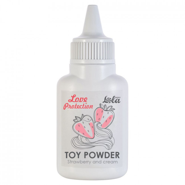 Пудра для игрушек Love Protection с ароматом клубники со сливками - 15 гр., Lola toys