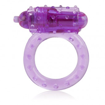 Фиолетовое эрекционное кольцо с вибрацией One Touch Nubby, California Exotic Novelties