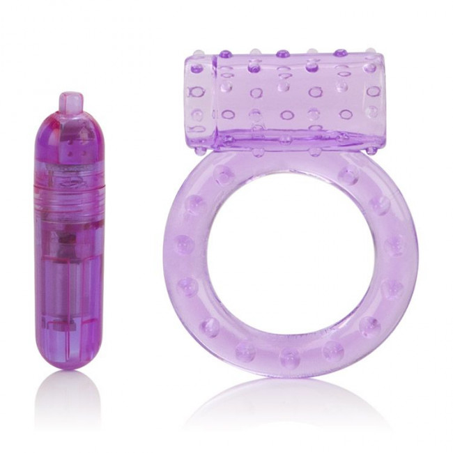 Фиолетовое эрекционное кольцо с вибрацией One Touch Nubby, California Exotic Novelties Фиолетовое эрекционное кольцо с вибрацией One Touch Nubby, California Exotic Novelties