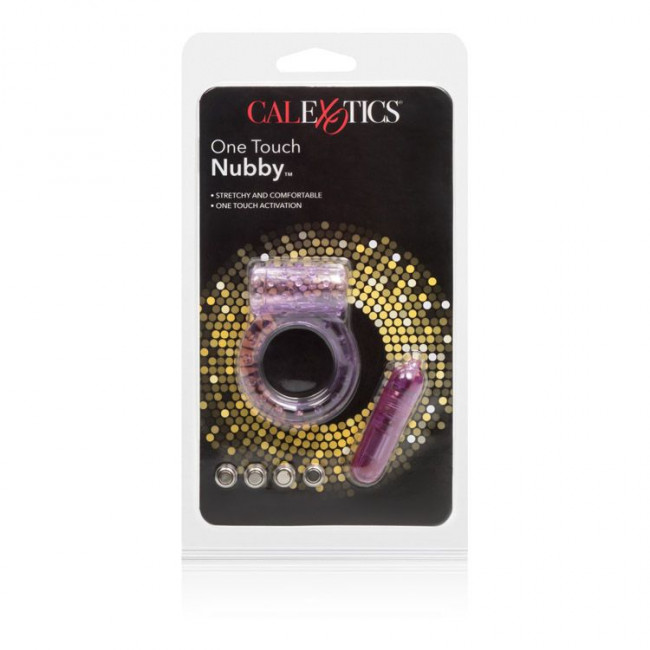 Фиолетовое эрекционное кольцо с вибрацией One Touch Nubby, California Exotic Novelties Фиолетовое эрекционное кольцо с вибрацией One Touch Nubby, California Exotic Novelties