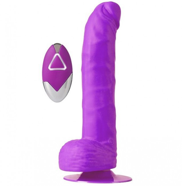 Фиолетовый вибратор на присоске PURRFECT SILICONE DELUXE REMOTE VIBE 8IN - 20 см., Dream Toys Фиолетовый вибратор на присоске PURRFECT SILICONE DELUXE REMOTE VIBE 8IN - 20 см., Dream Toys