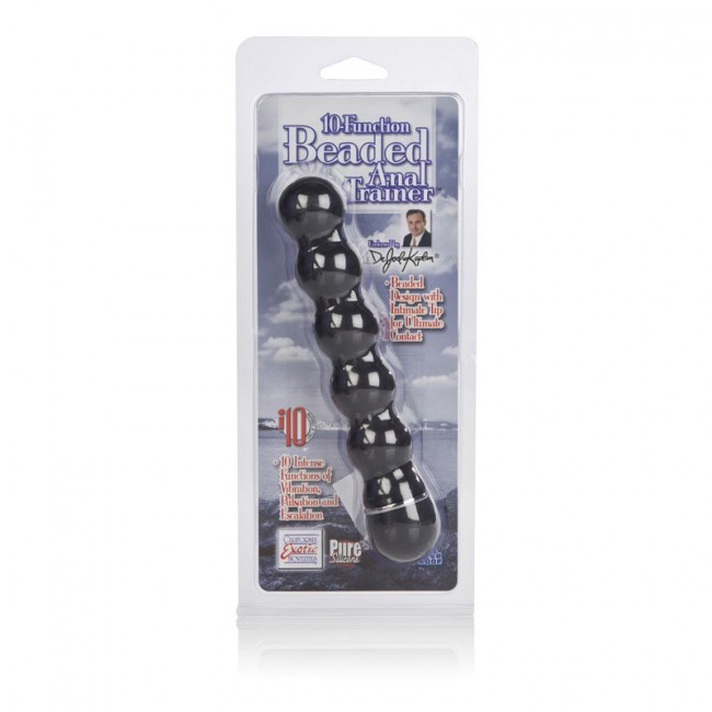 Анальный стимулятор с вибрацией Dr. Joel Kaplan 10-Function Anal Trainer Beaded - 15,25 см., California Exotic Novelties
