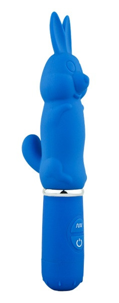 Голубой вибростимулятор в форме кролика 10 Function Rabbit - 19 см., Howells