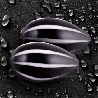 Черные стеклянные вагинальные шарики Crystal Kegel Eggs, NS Novelties