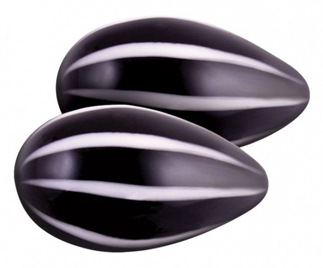 Черные стеклянные вагинальные шарики Crystal Kegel Eggs, NS Novelties