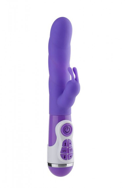 Фиолетовый вибратор с клиторальным стимулятором INSTYLE DUO VIBRATOR 5.5INCH - 14 см., NMC